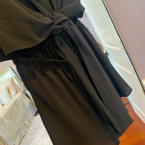 Black Sweet Sahara Tie Front Playsuit- US 4 - Picture 2 of 4